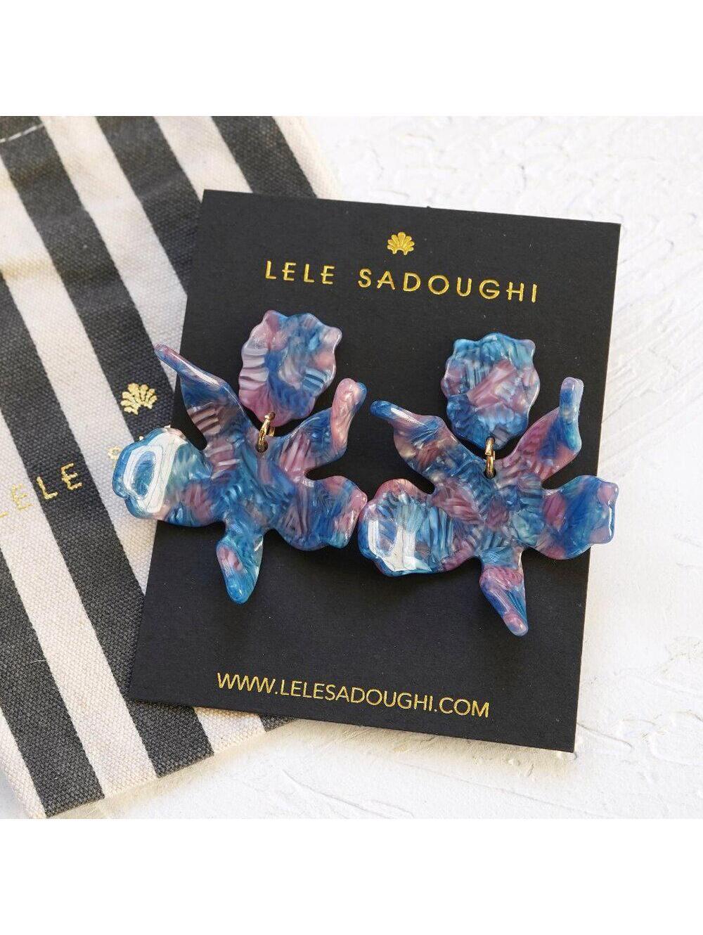 Lele Sadoughi Small Paper Lily Earrings Cotton Candy